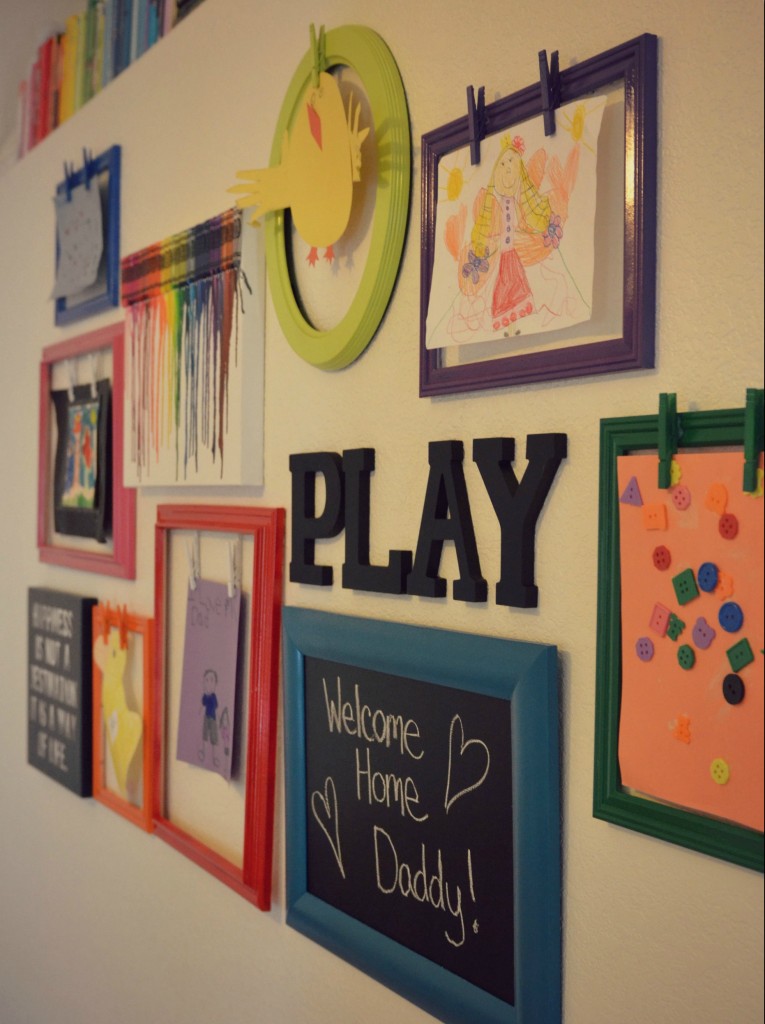 Preschool Art Display with Colorful Frames - Fun-A-Day!