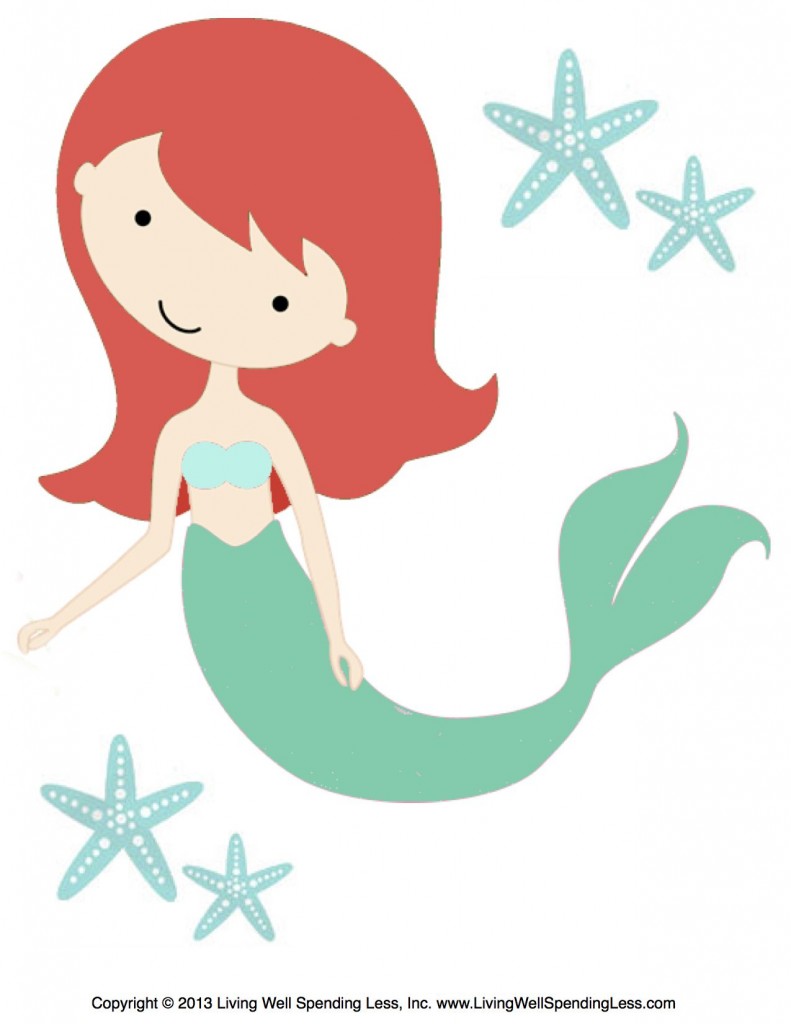 Free Mermaid Printables for Kids' Beach Birthday Living Well Spending