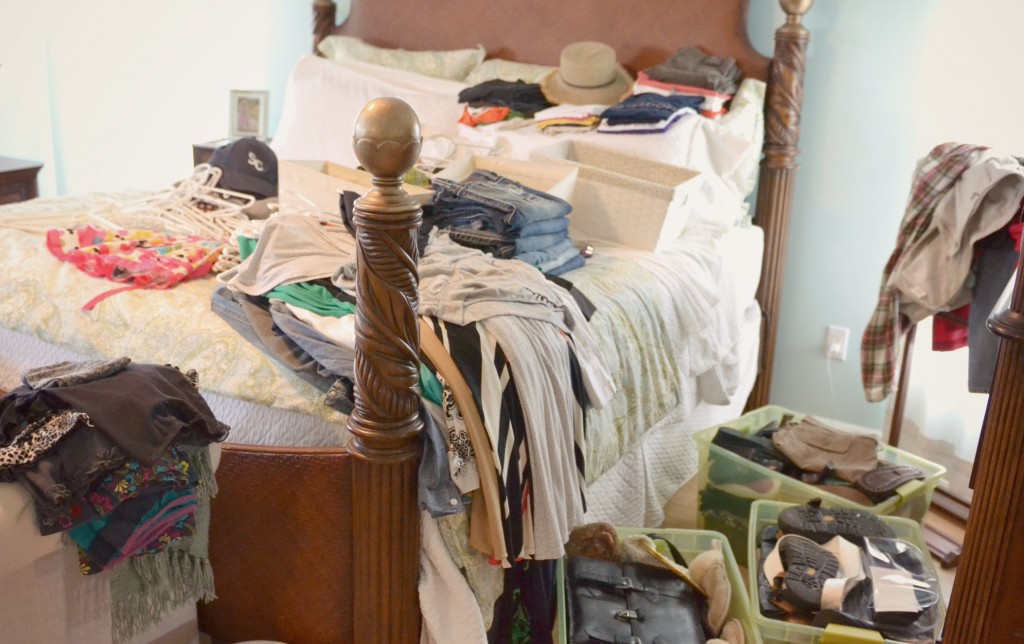 Yes, your bedroom may end up covered in clothes as you sort everything into piles to keep, donate or toss. 