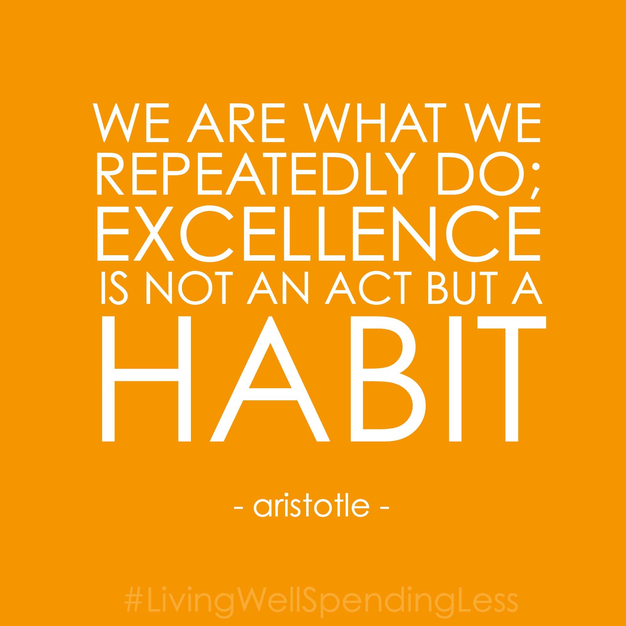 Excellence is a Habit - Living Well Spending Less®