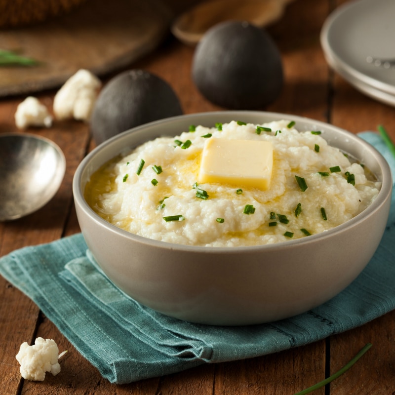 Mashed Cauliflower With Roasted Garlic Keto Friendly Cauliflower Recipe