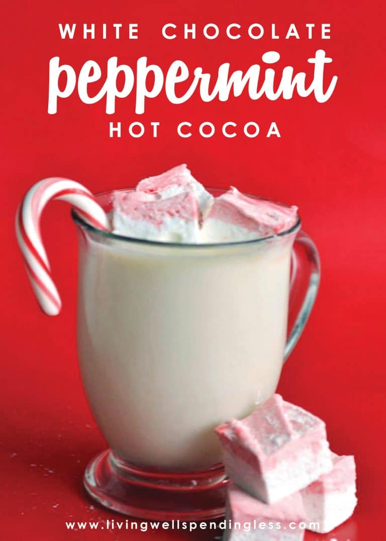 White Chocolate Peppermint Hot Cocoa | Living Well Spending Less