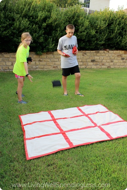 Giant DIY Tic Tac Toe Board 9 - Living Well Spending Less®