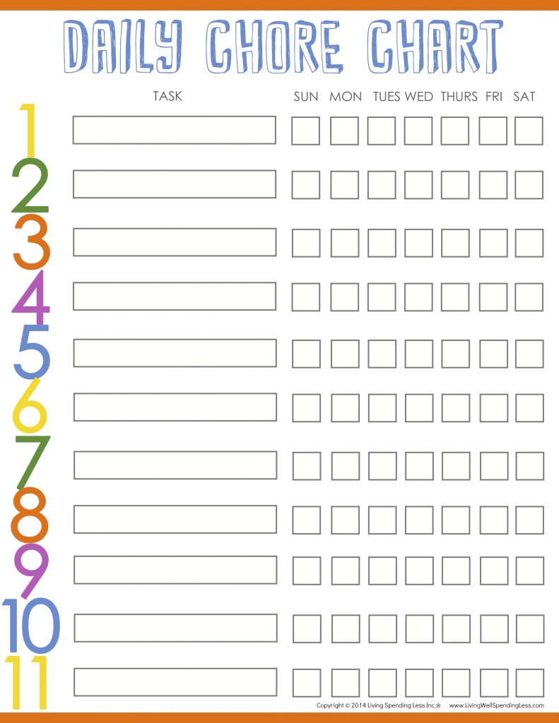 Create a Chore Chart that Works Free Chore Charts for Kids