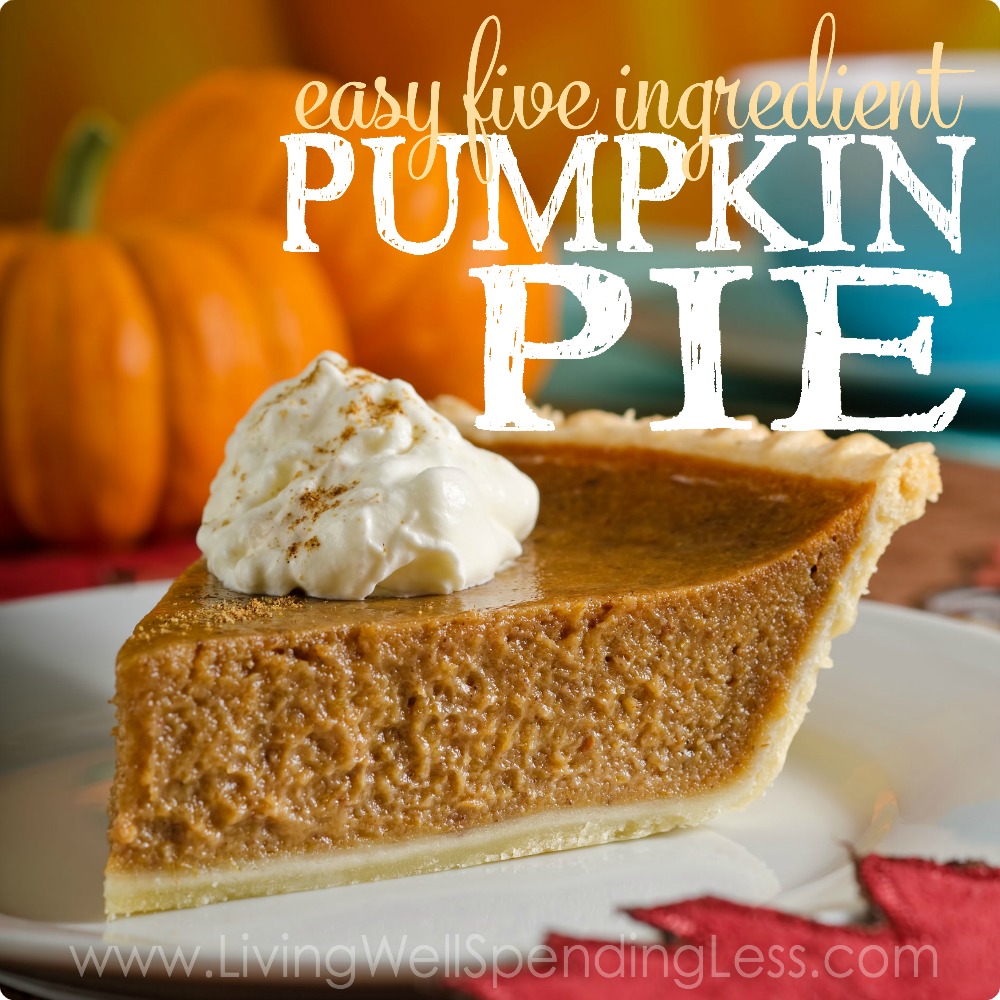 Easy 5 Ingredient Pumpkin Pie. Whips up in just 5 minutes of hands-on ...