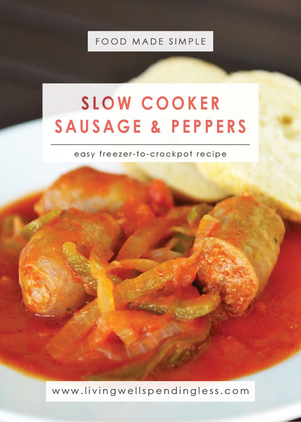 Slow Cooker Sausage and Peppers | Living Well Spending Less®