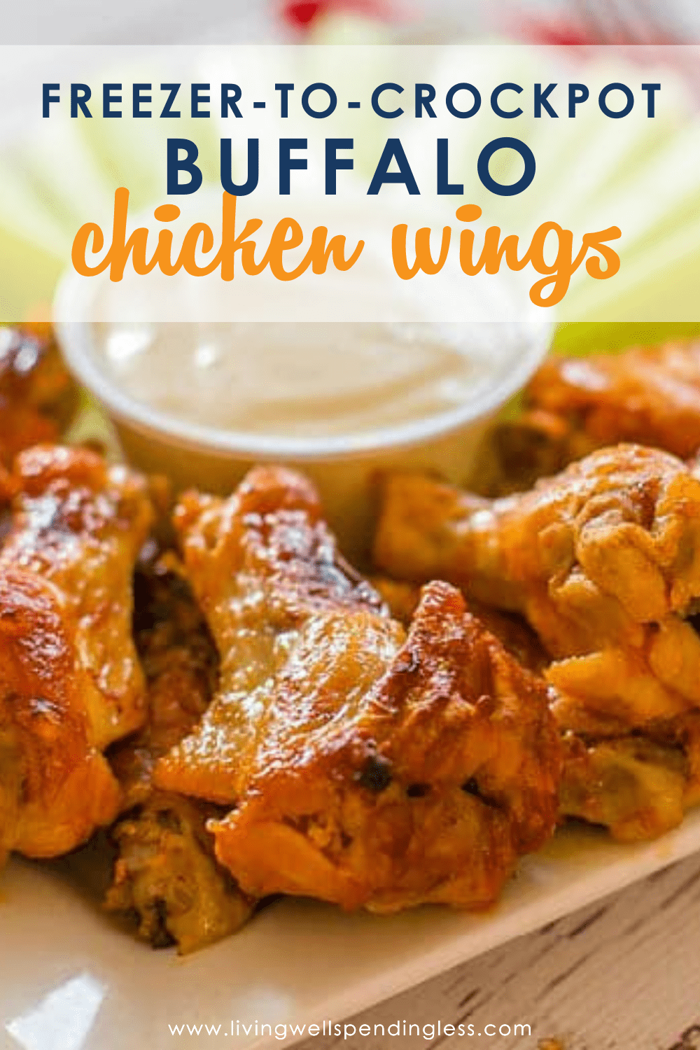 Freezer to Crockpot Buffalo Chicken Wings | Easy Wings Recipe