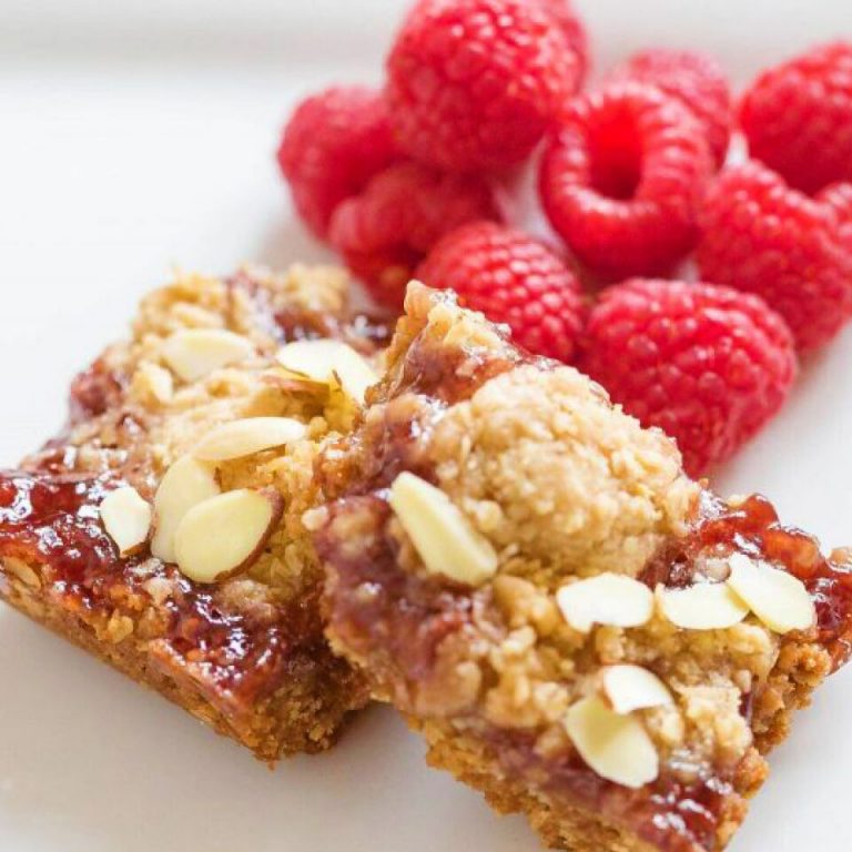 Raspberry Jam Crumb Bars Easy 5 Ingredient Recipe