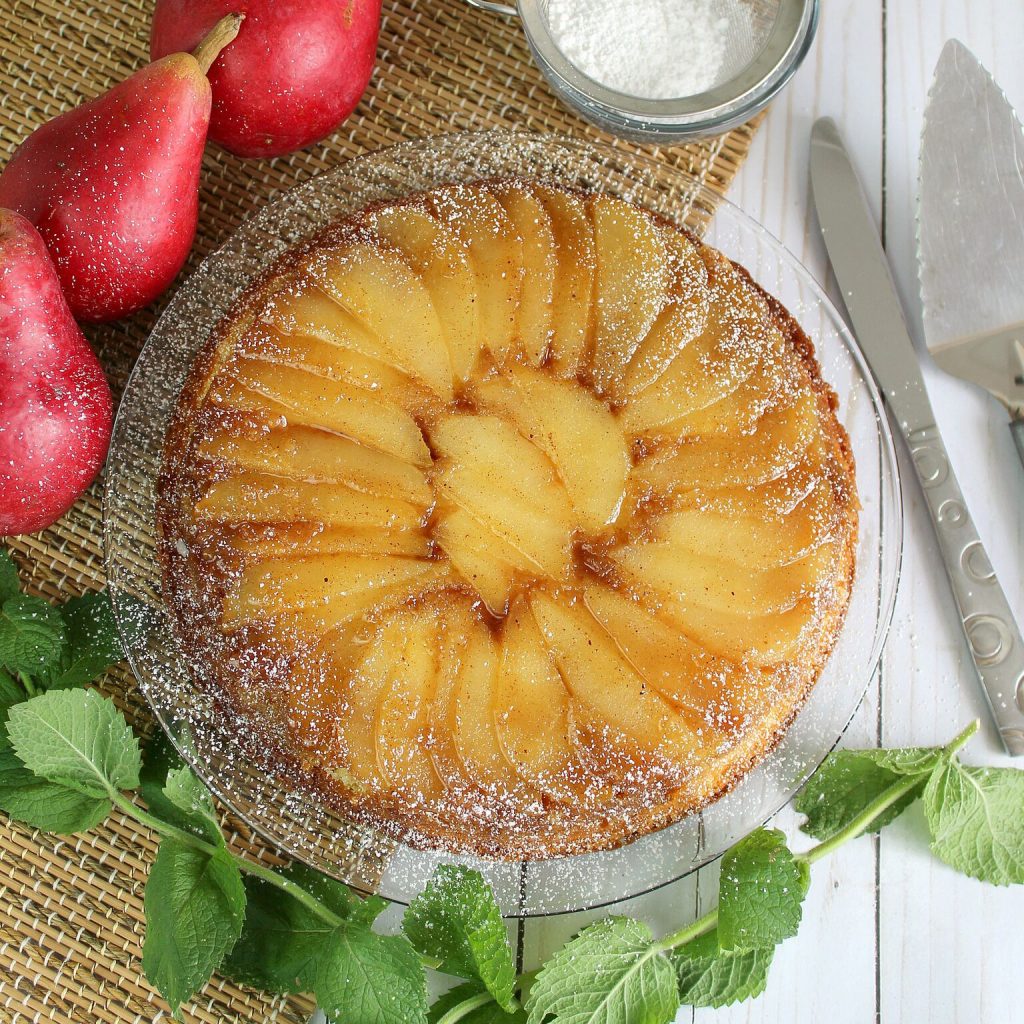 Caramelized Pear UpsideDown Cake Easy Dessert Recipes