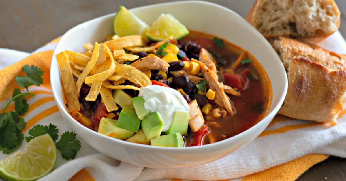 One-pot Chicken Tortilla Soup | Hearty and Healthy in 30 Minutes